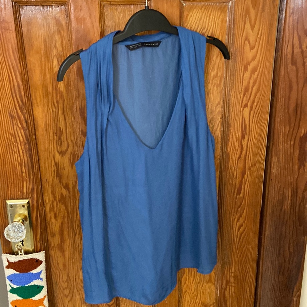 Blue tank blouse